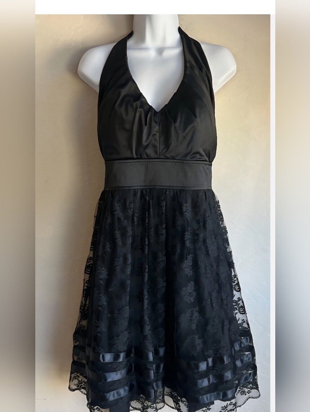 torrid Black Lace Backless Halter Dress